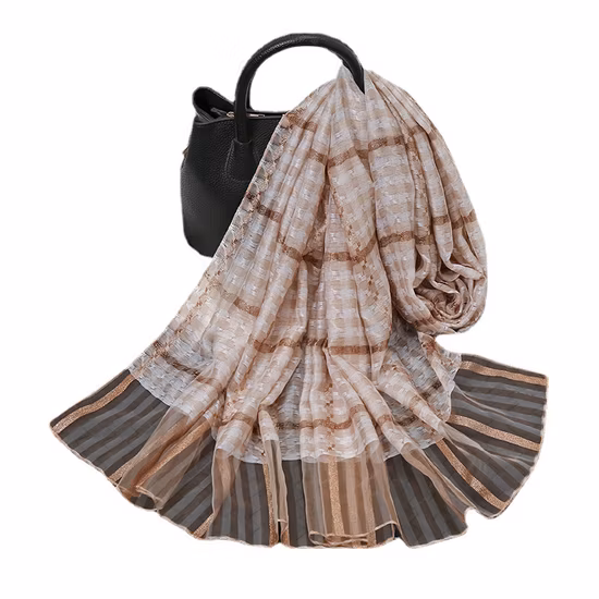 Fornitore Sciarpa invernale in misto lana scozzese jacquard classica moda all'ingrosso