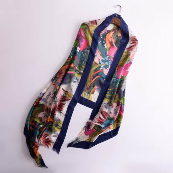 Scialli con sciarpa in lana e cashmere con stampa personalizzata di alta qualità